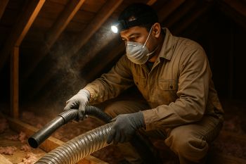 Professional air duct cleaning technician in Elkhorn